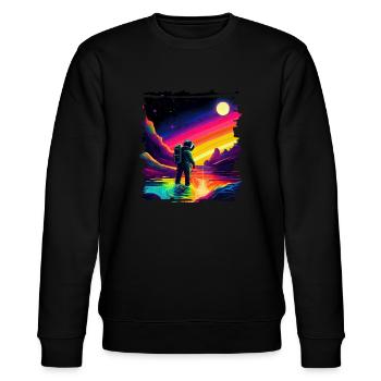 Outer Space Art Aquarell tropfender Raumfahrer - Stanley/Stella Unisex Bio-Sweatshirt CHANGER  - Schwarz - Vorne - Nik (191cm) & Marisol (170cm)
