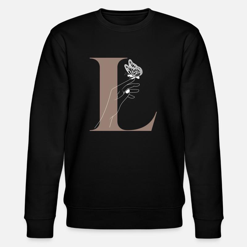 Letter L Magic Butterfly - Stanley/Stella CHANGER Unisex Organic Sweatshirt - black