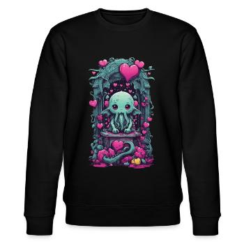 Pastel Goth Kawaii Monster Liebe Magie Design - Stanley/Stella Unisex Bio-Sweatshirt CHANGER  - Schwarz - Vorne - Nik (191cm) & Marisol (170cm)