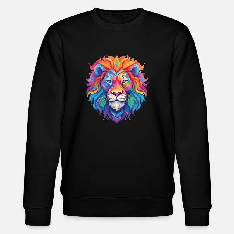 Rainbow Lion - Stanley/Stella CHANGER Unisex Organic Sweatshirt - black