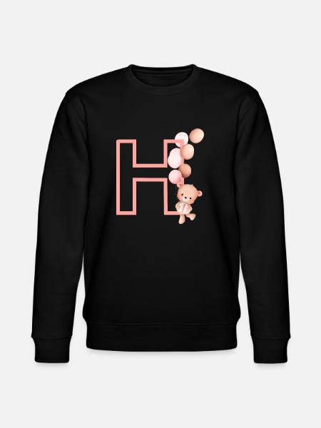 Letter h pink bear - Stanley/Stella CHANGER Unisex Organic Sweatshirt - black