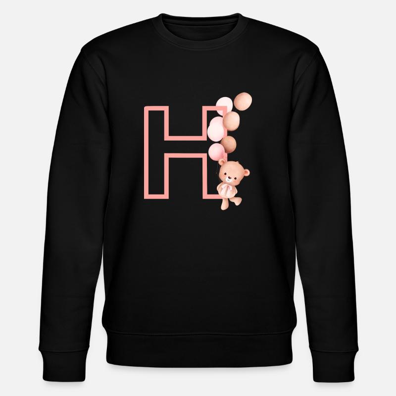 Buchstabe h rosa Bär - Stanley/Stella Unisex Bio-Sweatshirt CHANGER - Schwarz