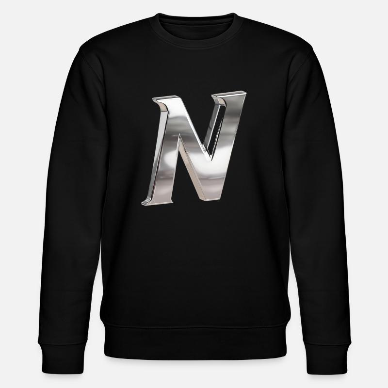 Chrome ,, N " Métallisé - Sweat bio CHANGER Stanley/Stella Unisexe - noir