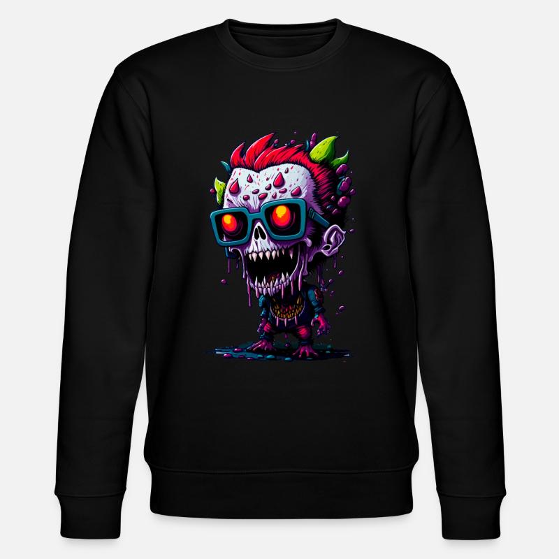 Bunter cooler Zombie - Stanley/Stella Unisex Bio-Sweatshirt CHANGER  - Schwarz