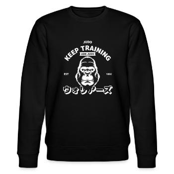 Gorilla Judo Training - Stanley/Stella CHANGER Unisex Organic Sweatshirt - black - Front - Nik (191cm) & Marisol (170cm)