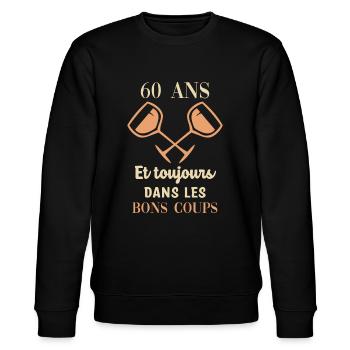 60 ans anniversaire - Sweat bio CHANGER Stanley/Stella Unisexe - noir - Devant - Nik (191cm) & Marisol (170cm)