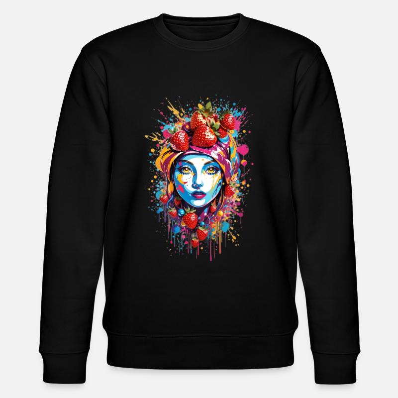 Erdbeeren Frau - Stanley/Stella Unisex Bio-Sweatshirt CHANGER  - Schwarz