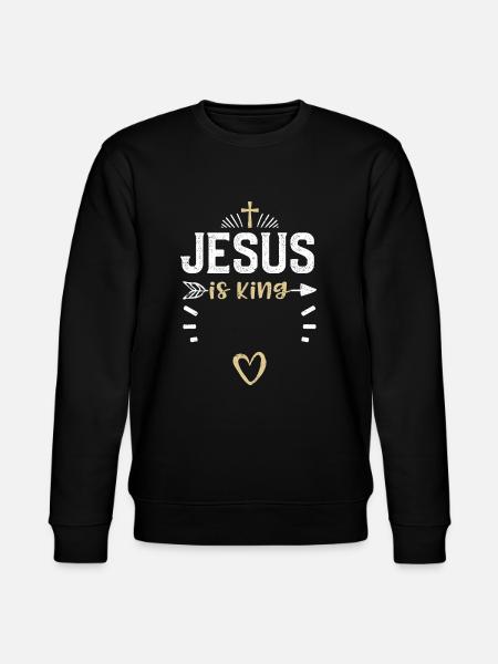 Jesus is King - Jesus - Stanley/Stella CHANGER Unisex Organic Sweatshirt - black