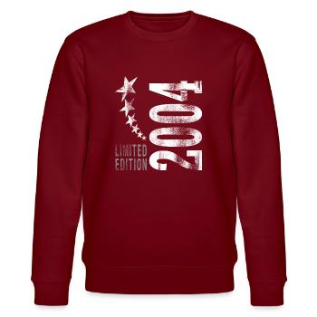 2004 geboren - Stanley/Stella Unisex Bio-Sweatshirt CHANGER  - Burgunderrot - Vorne - Nik (191cm) & Marisol (170cm)