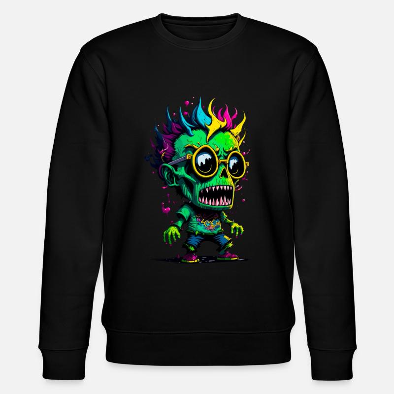 Bunter cooler Zombie - Stanley/Stella Unisex Bio-Sweatshirt CHANGER  - Schwarz