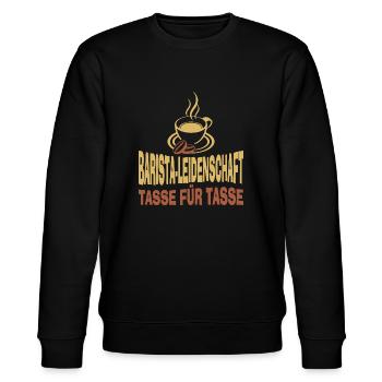 Barista Siebträger Kunst Kaffee Geschenk - Stanley/Stella Unisex Bio-Sweatshirt CHANGER  - Schwarz - Vorne - Nik (191cm) & Marisol (170cm)