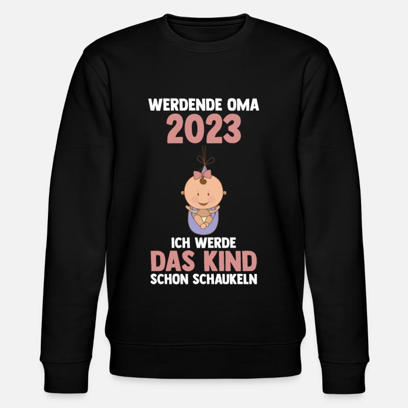 Großmutter 2023 Schwanger Werdende Oma - Stanley/Stella Unisex Bio-Sweatshirt CHANGER  - Schwarz