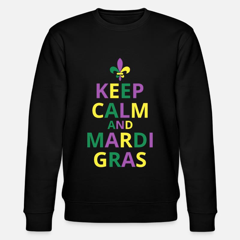 Ruhe bewahren und Mardi Gras - Stanley/Stella Unisex Bio-Sweatshirt CHANGER  - Schwarz