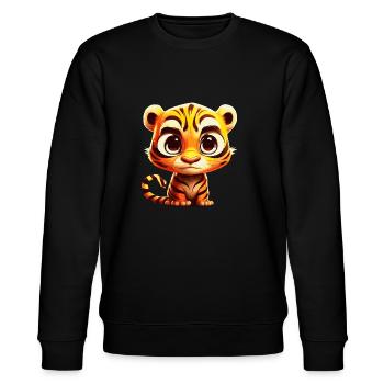 Tiger - Stanley/Stella Unisex Bio-Sweatshirt CHANGER  - Schwarz - Vorne - Nik (191cm) & Marisol (170cm)