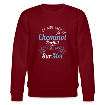 Et Dieu Créa Le Cheminot Parfait - Sweat bio CHANGER Stanley/Stella Unisexe - bordeaux - Devant - Nik (191cm) & Marisol (170cm)
