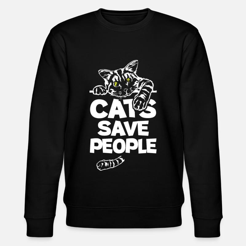 Les chats sauvent les gens - Sweat bio CHANGER Stanley/Stella Unisexe - noir