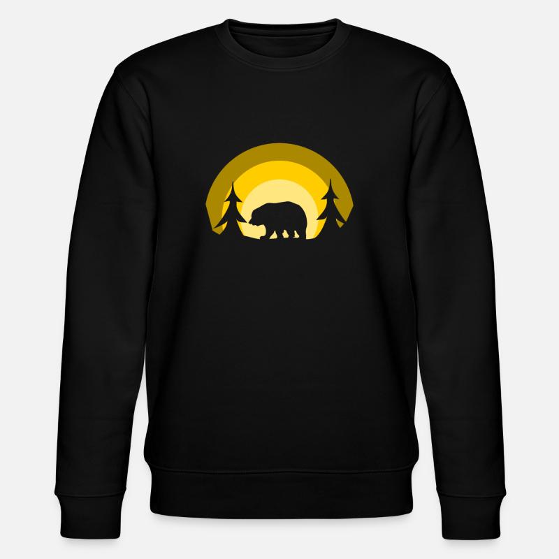 Bär im Wald - Stanley/Stella Unisex Bio-Sweatshirt CHANGER  - Schwarz