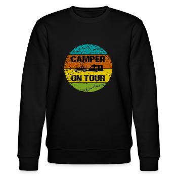 camping - Stanley/Stella CHANGER Unisex Organic Sweatshirt - black - Front - Nik (191cm) & Marisol (170cm)
