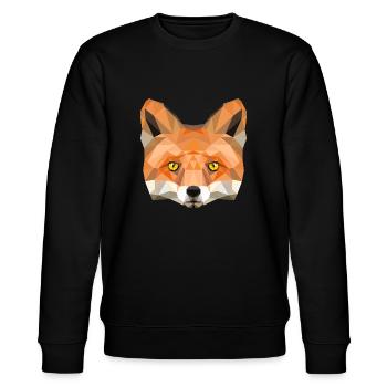 Fuchs Kopf Poly Füchsin fox Illustration low poly - Stanley/Stella Unisex Bio-Sweatshirt CHANGER  - Schwarz - Vorne - Nik (191cm) & Marisol (170cm)