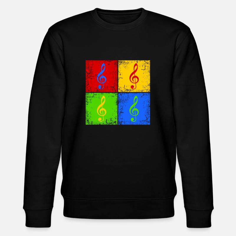 Notenschlüssel Pop-Art - Stanley/Stella Unisex Bio-Sweatshirt CHANGER  - Schwarz