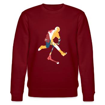 freestyle scooter - Stanley/Stella CHANGER Unisex Organic Sweatshirt - burgundy - Front - Nik (191cm) & Marisol (170cm)