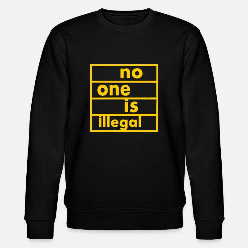 No one is illegal - Stanley/Stella Unisex Bio-Sweatshirt CHANGER  - Schwarz