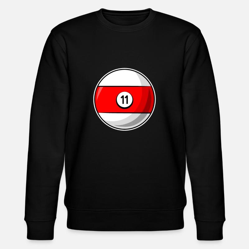 Billardkugel 11 rot Billard elf - Stanley/Stella Unisex Bio-Sweatshirt CHANGER  - Schwarz