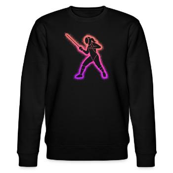 Fechter Fechtkunst Kinder Damen Mädchen Fechten - Stanley/Stella Unisex Bio-Sweatshirt CHANGER  - Schwarz - Vorne - Nik (191cm) & Marisol (170cm)