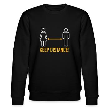 Keep Distance - Stanley/Stella Unisex Bio-Sweatshirt CHANGER  - Schwarz - Vorne - Nik (191cm) & Marisol (170cm)