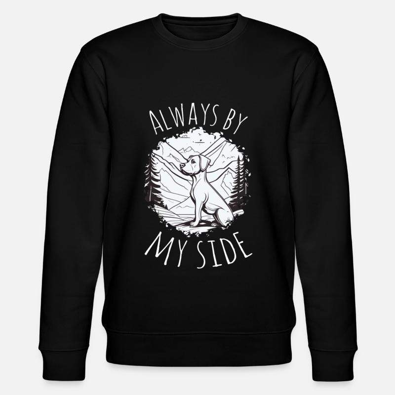 Always by my side - dog at the summit - Stanley/Stella CHANGER Unisex Organic Sweatshirt - black