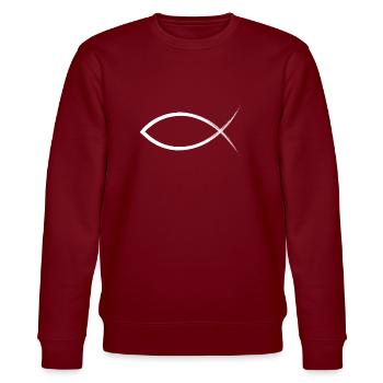 Poisson chrétien Ichthys Symbole du poisson christianisme - Sweat bio CHANGER Stanley/Stella Unisexe - bordeaux - Devant - Nik (191cm) & Marisol (170cm)