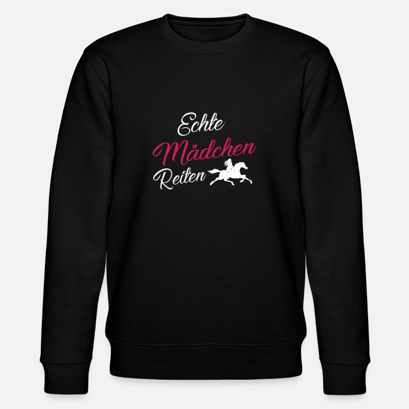 Echte Mädchen Reiten! - Stanley/Stella Unisex Bio-Sweatshirt CHANGER  - Schwarz
