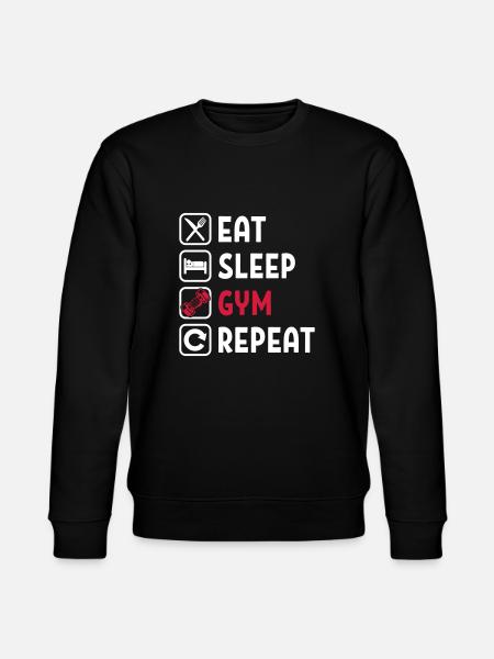 Eat Sleep Gym Repeat - Stanley/Stella CHANGER Unisex Organic Sweatshirt - black