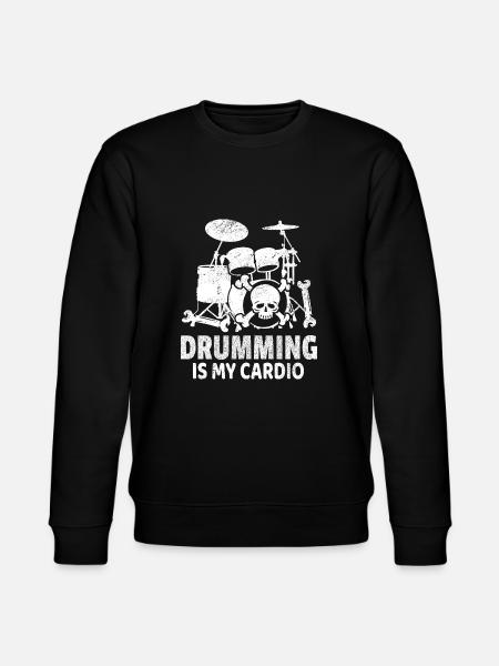 Drummen is mijn cardio-drummer-cadeau - Stanley/Stella Uniseks bio-sweatshirt CHANGER  - zwart