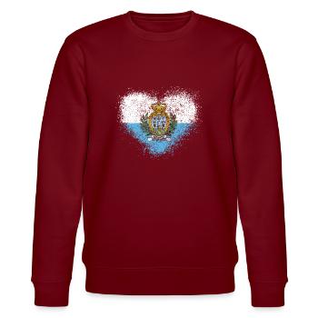 San Marino - Stanley/Stella CHANGER Unisex Organic Sweatshirt - burgundy - Front - Nik (191cm) & Marisol (170cm)