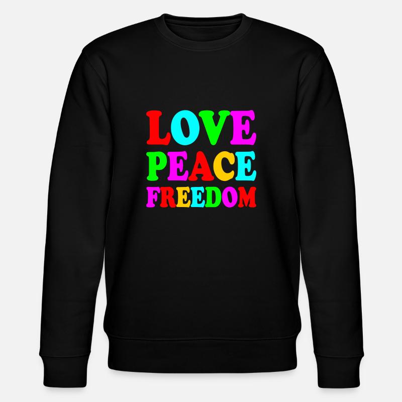 Love peace freedom - Stanley/Stella Unisex Bio-Sweatshirt CHANGER  - Schwarz