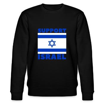 Support Israel - Stanley/Stella Unisex Bio-Sweatshirt CHANGER  - Schwarz - Vorne - Nik (191cm) & Marisol (170cm)
