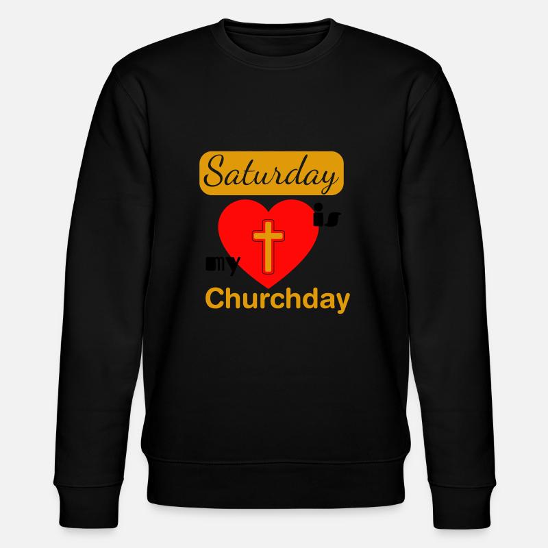 staurday churchday - Stanley/Stella Unisex Bio-Sweatshirt CHANGER  - Schwarz