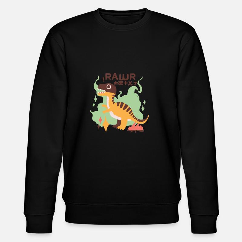 Dinosaurier Retro Asia - Stanley/Stella Unisex Bio-Sweatshirt CHANGER  - Schwarz
