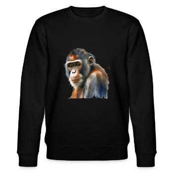 monkey - Stanley/Stella Unisex Bio-Sweatshirt CHANGER  - Schwarz - Vorne - Nik (191cm) & Marisol (170cm)