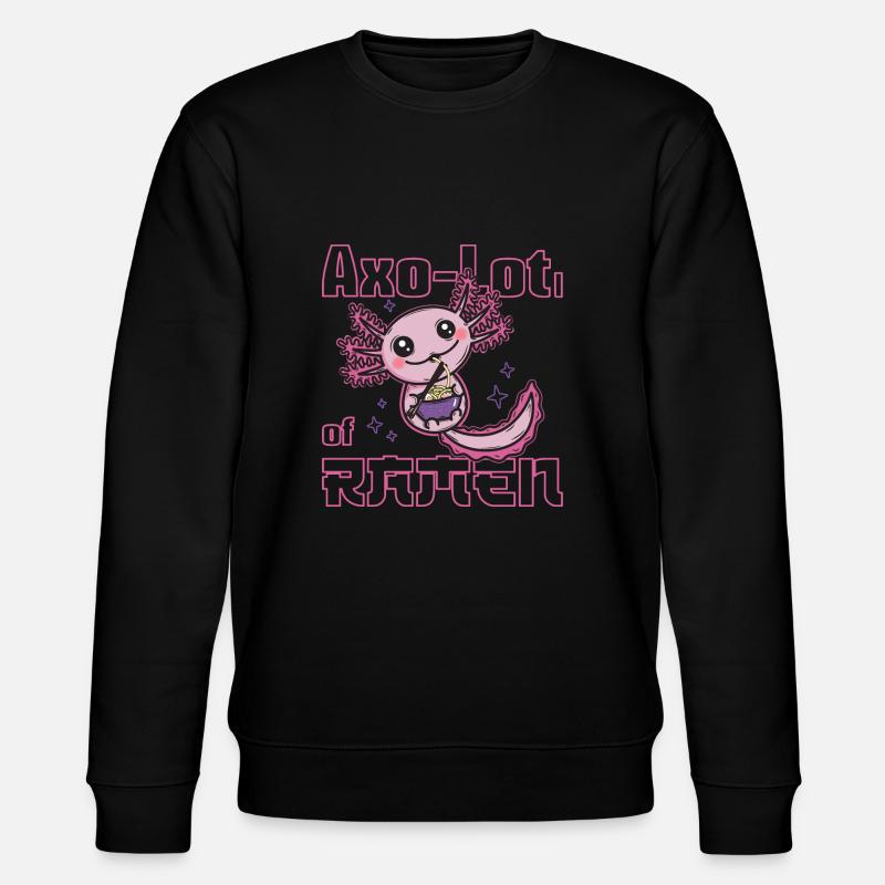 Axolotl mangeant des ramen - Sweat bio CHANGER Stanley/Stella Unisexe - noir