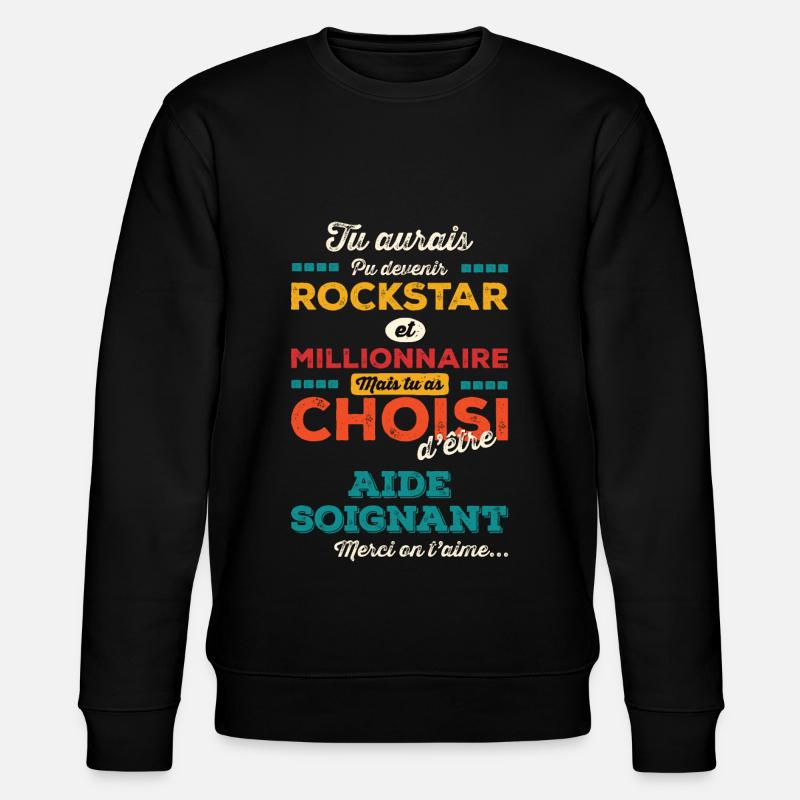 Aide Soignant - Sweat bio CHANGER Stanley/Stella Unisexe - noir