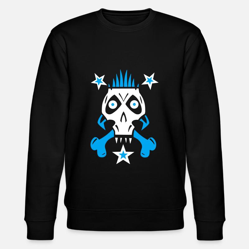 Totenkopf Comic Style Schädel - Stanley/Stella Unisex Bio-Sweatshirt CHANGER  - Schwarz