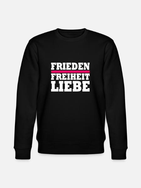 Frieden freiheit liebe - Stanley/Stella Unisex Bio-Sweatshirt CHANGER - Schwarz