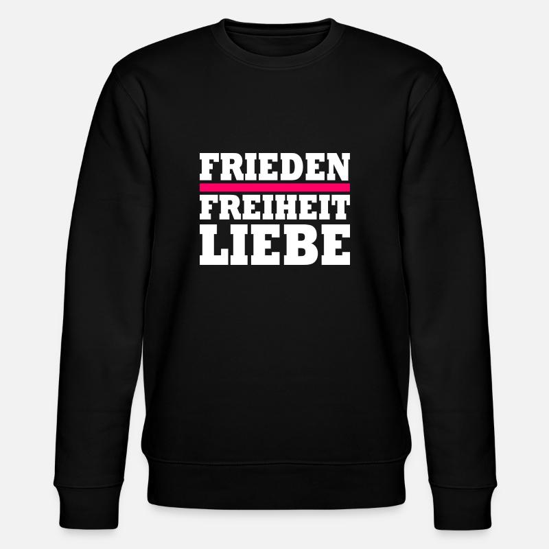 Frieden freiheit liebe - Stanley/Stella Unisex Bio-Sweatshirt CHANGER  - Schwarz