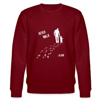 PÈRE & FILS NEVER WALK ALONE - Sweat bio CHANGER Stanley/Stella Unisexe - bordeaux - Devant - Nik (191cm) & Marisol (170cm)