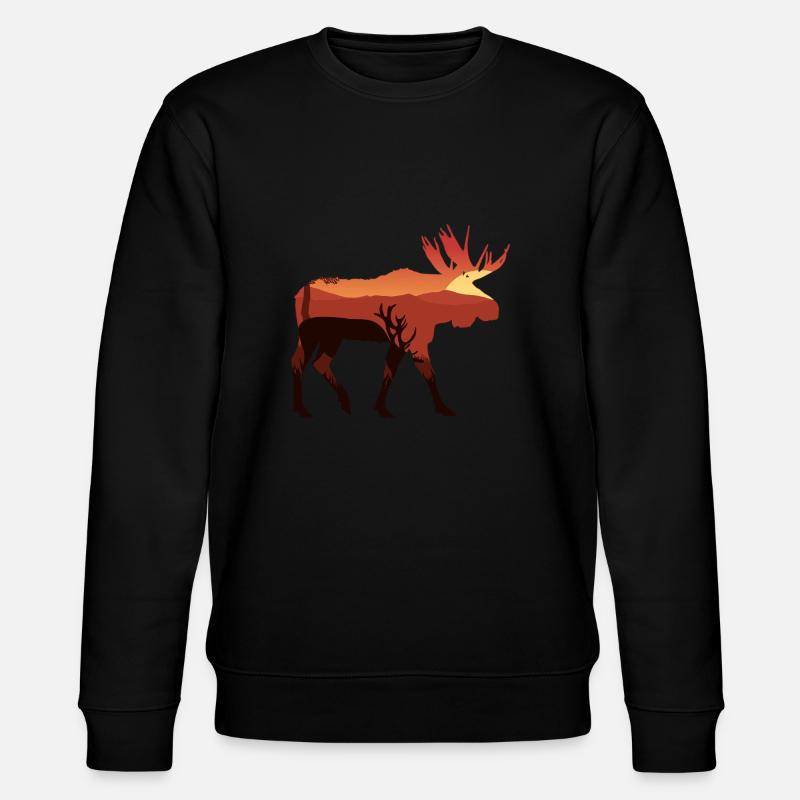Elch - Stanley/Stella Unisex Bio-Sweatshirt CHANGER  - Schwarz