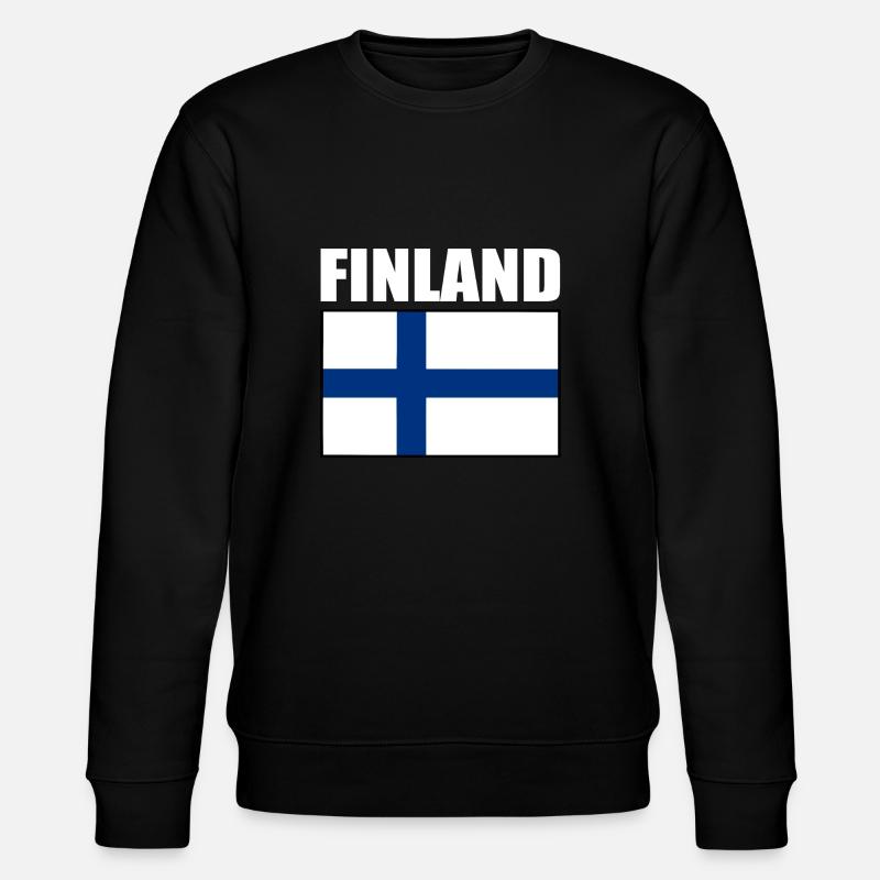 FINLANDE DRAPEAU FINLANDAIS - Sweat bio CHANGER Stanley/Stella Unisexe - noir
