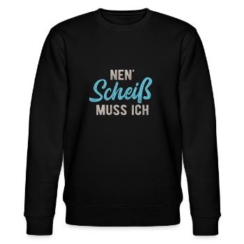 Nen Scheis Muss Ich Rebellisch Rebell - Stanley/Stella Unisex Bio-Sweatshirt CHANGER  - Schwarz - Vorne - Nik (191cm) & Marisol (170cm)