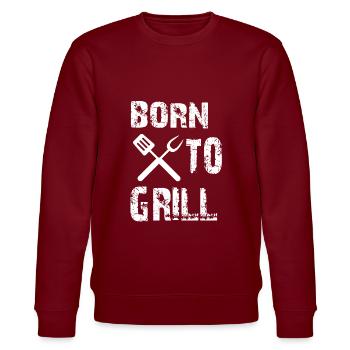 Grillen - Stanley/Stella Unisex Bio-Sweatshirt CHANGER  - Burgunderrot - Vorne - Nik (191cm) & Marisol (170cm)